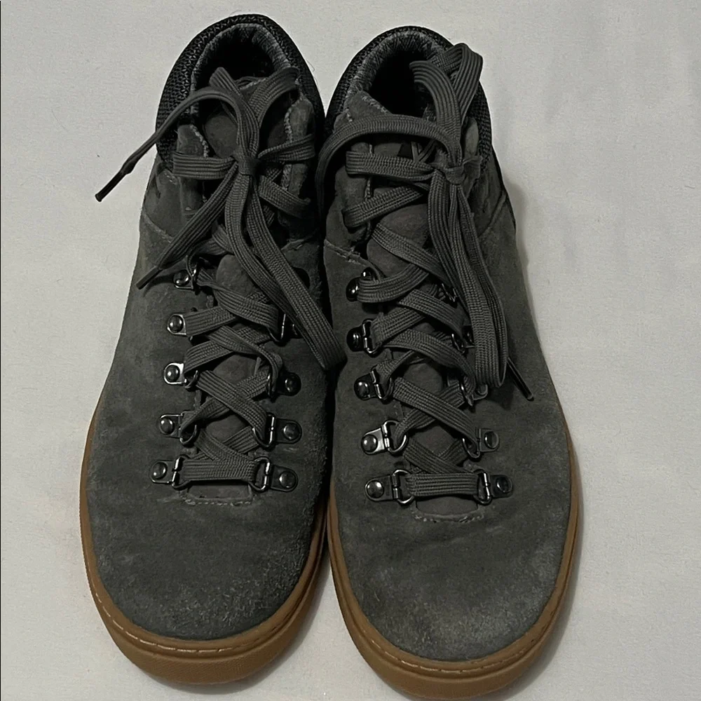 Forsake Lucie Mid Grey Suede Hiking Sneakers